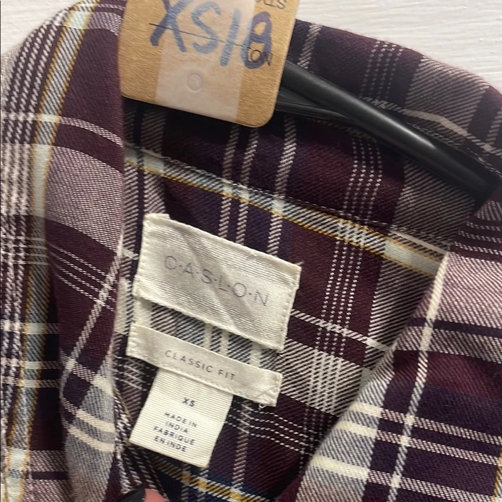 Caslon White and Purple Button Down Shirt Versatile Design - Picture 3 of 5